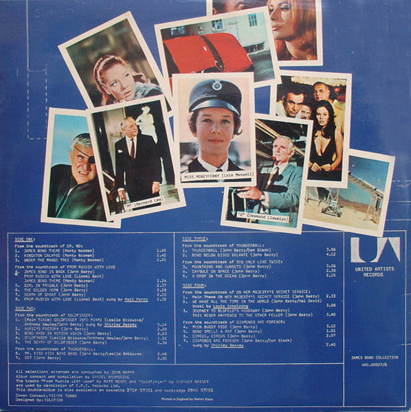 Image of Back Cover of 4924417E: 2xLP - JOHN BARRY, MONTY NORMAN..., James Bond Collection (UA; UAD 60027/28, UK 1972, Laminated Gatefold Sleeve, Stapled In Booklet)   VG+/VG