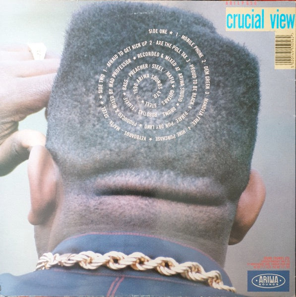 Image of Back Cover of LP - VG+/VG+ - CRUCIAL ROBBIE, Crucial View (Ariwa; ARILP056, UK 1990), ,  - 2946070S