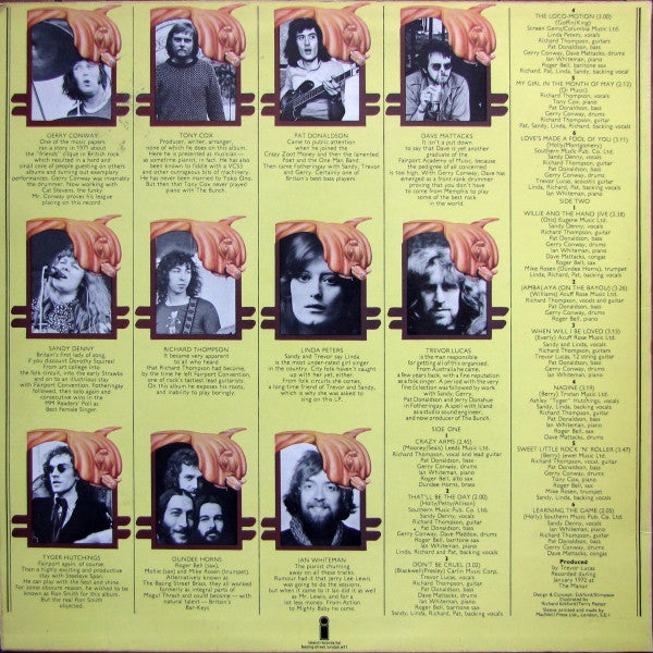 Image of Back Cover of 2745321S: LP - THE BUNCH, Rock On (Island Pink Rim; ILPS 9189, UK 1972, Die Cut Sleeve, No Flexi) Creased Die Cut  VG/VG