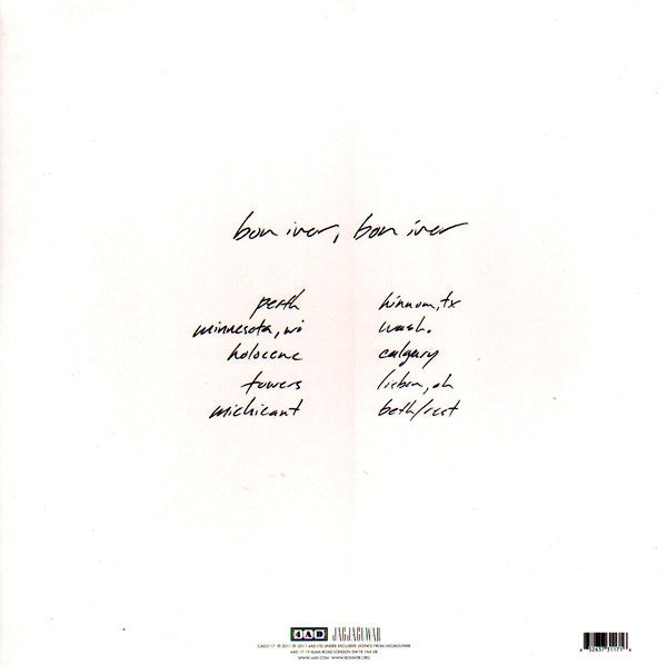 Image of Back Cover of LP - VG/VG - BON IVER, Bon Iver, Bon Iver (4AD; CAD3117, UK 2011, Gatefold, Booklet), Hairlines, corner bump / crease, top edge seam split,  - 3846015S