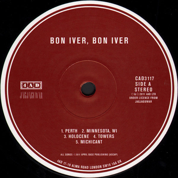 Image of Label Cover of LP - VG/VG - BON IVER, Bon Iver, Bon Iver (4AD; CAD3117, UK 2011, Gatefold, Booklet), Hairlines, corner bump / crease, top edge seam split,  - 3846015S
