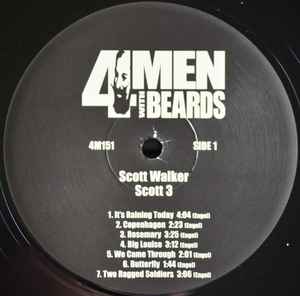 Image of Label Cover of 5124120E: LP - SCOTT WALKER, Scott 3 (4 Men With Beards; 4M151, US 2008 Reissue, Gatefold, 180 Gram Vinyl)   EX/EX