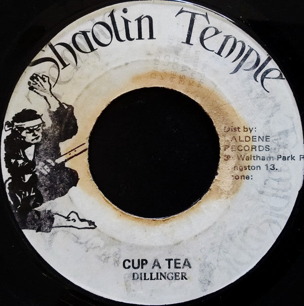 Image of Front Cover of 0116334C: 7" - DILLINGER, Cup A Tea (Shaolin Temple; , Jamaica 1970s) Loads of light marks, plays above grade, close to VG.  /G+