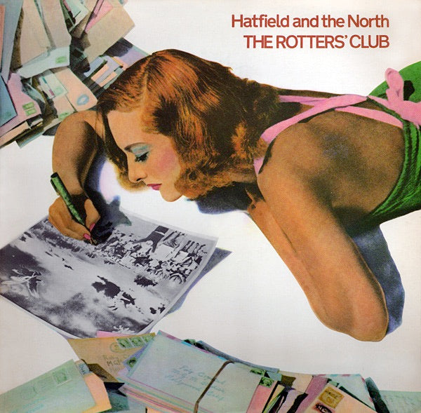 Image of Front Cover of 5224010E: LP - HATFIELD AND THE NORTH, The Rotters Club (Virgin Pink With Drawing; V2030, UK 1976 Reissue)   VG+/VG