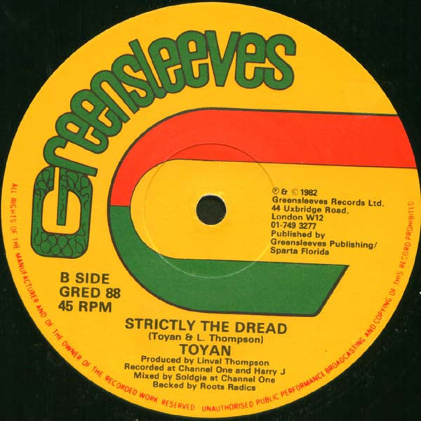 Image of Back Cover of 12" - VG/VG - EEK-A-MOUSE / TOYAN, Do You Remember / Strictly The Dread (Greensleeves Records; GRED 88, UK 1982, Company Sleeve), VG sleeve with slight sign of ringwear. VG vinyl with light hairline marks & WOL. Plays great.,  - 4026392E