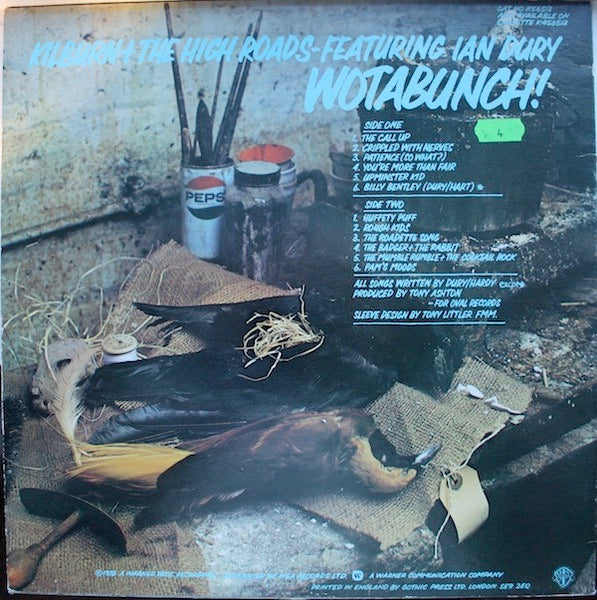 Image of Back Cover of LP - VG/VG - KILBURN AND THE HIGH-ROADS FEATURING IAN DURY, Wotabunch! (Warner Bros; K56513, UK 1978), Light Marks only.,  - 2316324C