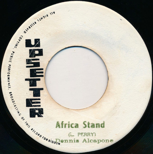 Image of Front Cover of 3953044S: 7" - DENNIS ALCAPONE, Africa Stand / Jah Rastafari (Upsetter; none, Jamaica )   /VG