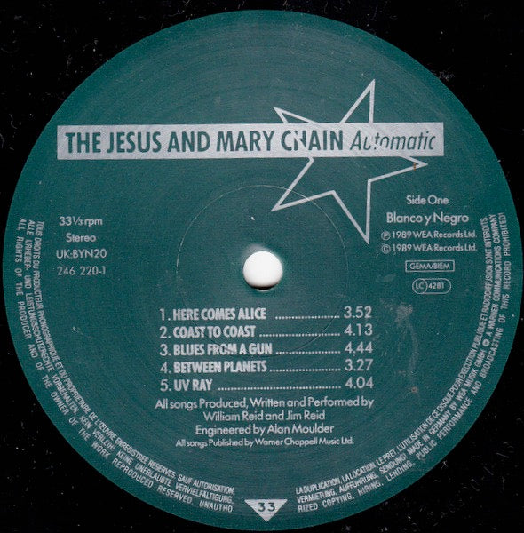 Image of Label Cover of 5124294E: LP - THE JESUS AND MARY CHAIN, Automatic (Blanco Y Negro; 246 220-1, UK 1989, Single Sleeve, Inner)   VG+/VG