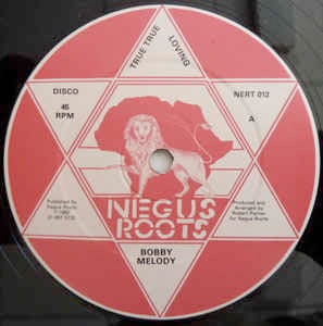 Image of Front Cover of 2244175S: 12" - BOBBY MELODY, True True Loving / I'm Gonna Keep On Trying (Negus Roots; NERT012, UK 1982) VG++. Comes in a Reggae Disco 45 Sleeve.  /VG+