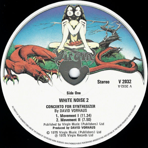 Image of Label Cover of 5144116S: LP - WHITE NOISE, White Noise 2 - Concerto for Synthesizer (Virgin Coloured Drawing; V2032, UK 1975, Black Company Inner) Edge wear and ring wear.   VG/VG+