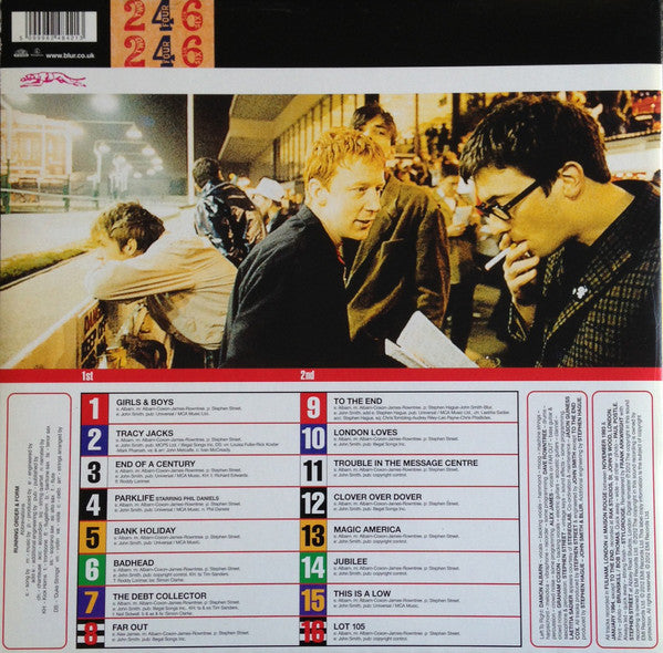 Image of Back Cover of 4954162S: 2xLP - BLUR, Parklife (Food; FOODLPX10, UK 2012 Reissue, Gatefold, Inners, 180 Gram)   NEW/NEW