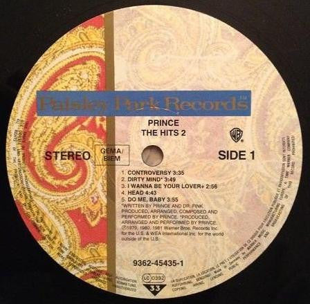 Image of Label Cover of 2xLP - G+/VG - PRINCE, HIts  2 (Paisley Park; 9362-45435-1, Europe 1993, 2 Inners), Light marks mostly on LP1, edge & ring wear, corner creases, staining, sticker damage & marking, Inners edge wear,  - 4146155S