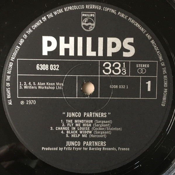 Image of Label Cover of LP - G+/F - JUNCO PARTNERS, Junco Partners (Philips; 6308032, UK 1971, Laminated Sleeve), Very Heavily Marked, Warped - Plays Through With Noise, Edge Wear,  - 3425152E