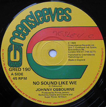 Image of Back Cover of 12" - G+/VG+ - JOHNNY OSBOURNE / PAD ANTHONY, No Sound Like We / In Deh (Greensleeves Records; GRED 190, UK 1985, Company Sleeve), ,  - 1846172S