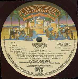 Image of Label Cover of 2xLP - VG/VG - DONNA SUMMER, On the Radio - Greatest Hits (Casablanca; CALD5008, UK 1979, Gatefold, Translucent when held to light), ,  - 2226352E