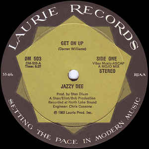 Image of Front Cover of 12" - /G+ - JAZZY DEE, Get On Up (Laurie; DM503, US 1983), Lots of light hairlines and scuffs across both sides of disc. Black marker and biro on both labels.,  - 2916146C