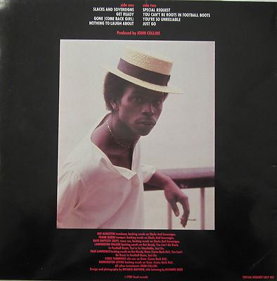 Image of Back Cover of LP - VG/EX - VICTOR ROMERO EVANS, Premiere (Special Request; LELP002, UK 1982, Picture Sleeve, Stkr), Sleeve in strong VG, close to VG+ with minor wear. Vinyl in great condition.,  - 4346334S
