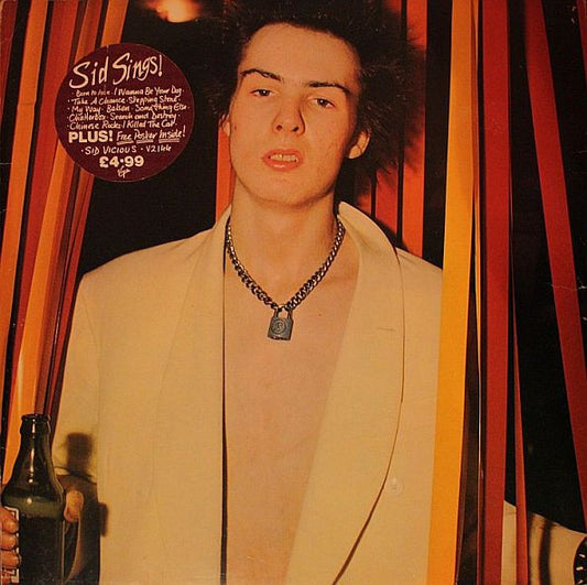 Image of Front Cover of LP - G+/G+ - SID VICIOUS, Sid Sings (Virgin; V 2144, UK 1979, Inner, No Poster), Light hairlines, Sleeve a bit worn round the edges with some sticker damage,  - 2316330C