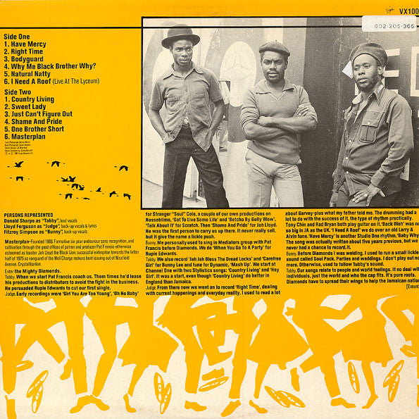 Image of Back Cover of LP - VG/VG+ - THE MIGHTY DIAMONDS, Vital Selection (Virgin; VX1005, UK 1981), Light hairline mark.,  - 4126068E