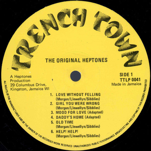 Image of Label Cover of LP - VG/VG - THE HEPTONES, The Original Heptones (Trench Town; TTLP 0041, Jamaica ), Signs of ringwear & creases in otherwise intact sleeve. Strong VG vinyl.,  - 432661E
