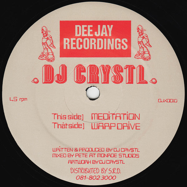Image of Front Cover of 12" - /VG - DJ CRYSTL, Meditation / Warp Drive (Dee Jay; DJX0010, UK 1993, Plain Sleeve), A few light hairlines and scratches but plays well, minimal surface noise,  - 3226104E