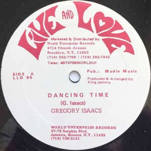 Image of Front Cover of 0514014C: 12" - GREGORY ISAACS, Dancing Time (Live & Love; LLD96, UK 1987, Plain sleeve) Marks on vinyl.  /VG