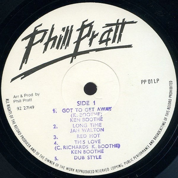Image of Label Cover of LP - VG/VG+ - KEN BOOTHE, Got To Get Away Showcase (Phill Pratt; PP 01 LP, UK 1978), ,  - 4216236C
