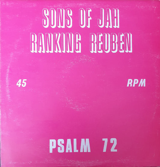 Image of Front Cover of 12" - VG/VG - SONS OF JAH / RANKING REUBEN, Psalm 72 / Save The Children / Modern Day Slavery (Natty Congo; NC 001, UK 1978, Company Sleeve), ,  - 1226198E