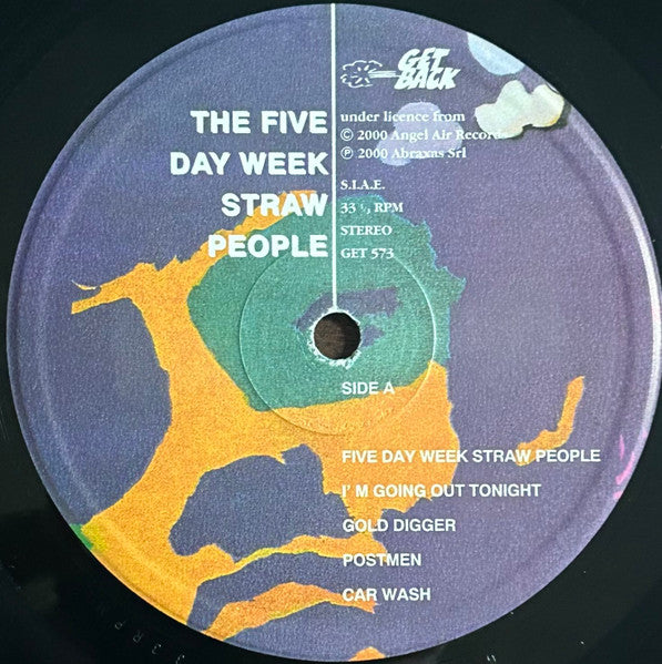 Image of Label Cover of 2xLP - VG+/VG - FIVE DAY WEEK STRAW PEOPLE, Five Day Week Straw People (Get Back; GET573, Italy 2000 Reissue, Gatefold, 180g vinyl), ,  - 3926318E