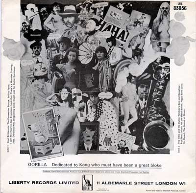 Image of Back Cover of LP - VG/G - BONZO DOG BAND, Gorilla (Liberty; LBL 83056, UK 1967, Laminated Sleeve, Booklet, Mono), ,  - 3116182C