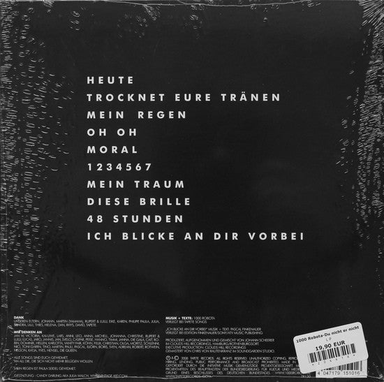 Image of Back Cover of LP - VG/VG+ - 1000 ROBOTA, Du Nicht Er Nicht Sie Nicht (Tapete; TR130, Germany 2008), Ring wear,  - 0545132S