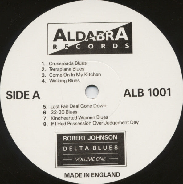 Image of Label Cover of LP - VG/VG - ROBERT JOHNSON, Delta Blues Volume One (Aldabra Records; ALB1001, UK 1989 Reissue, Picture Sleeve, Inner), Some light damage along top edge of sleeve,  - 3316496C