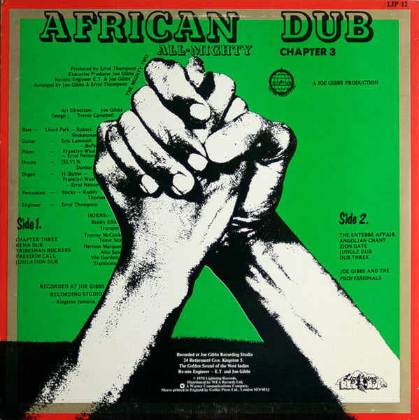 Image of Back Cover of LP - VG/VG - JOE GIBBS AND THE PROFESSIONALS, African Dub - All Mighty Chapter 3 (Lightning Records; LIP12, UK 1978, Picture Sleeve), Some Writing On Sleeve,  - 3726086E