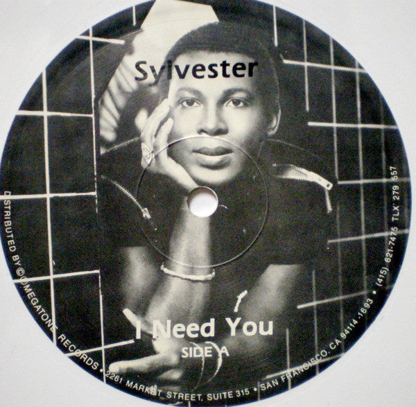 Image of Front Cover of 0426318E: 12" - SYLVESTER, I Need You (Unreleased Mixes) (Megatone; MT-1176, US 1989, White Vinyl) One or two very light marks, otherwise great condition  /VG+