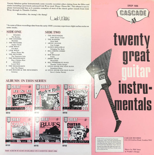 Image of Back Cover of LP - VG/VG - VARIOUS, 20 Great Guitar Instrumentals (Cascade; DROP1006, UK 1985, MPO Pressing), ,  - 4725272E