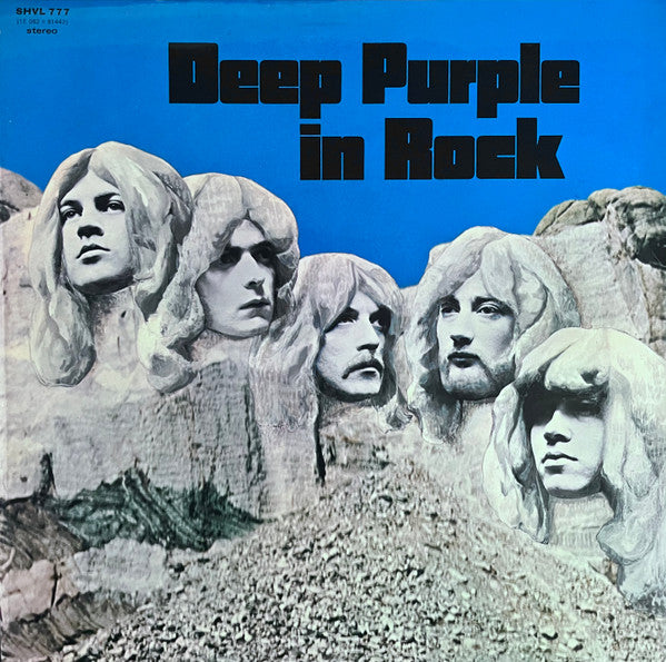 Image of Back Cover of LP - G+/G+ - DEEP PURPLE, Deep Purple In Rock (Harvest Green, EMI On Rim, EMI Box; SHVL777, UK 1970, Laminated Gatefold Sleeve), Stickers and some scribbling on cover. WOL. ,  - 2846087S