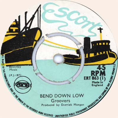 Image of Front Cover of 4653030S: 7" - GROOVERS, Bend Down Low / Burning Feeling (Escort; ERT863, UK 1971)   /G+