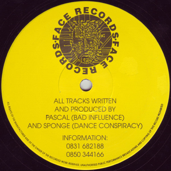Image of Front Cover of 12" - /VG - PASCAL AND SPONGE, Raw Basics / Red Face (Face; FACE 002, UK 1993), Light marks, occasional surface noise,  - 3226005E