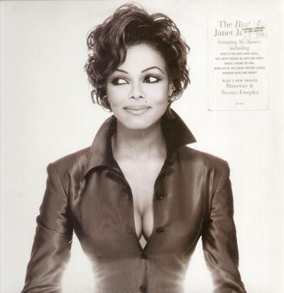 Image of Front Cover of 2xLP - VG/VG - JANET JACKSON, Design Of A Decade 1986 / 1996 (A&M Records; 540 400 - 1, Europe 1995, 2 Inners), Tiny chip in edge of LP1 - does not affect run-in groove, a few hairlines and light scuffs, top edge seam split, creased corner, corner bumps, still has hype sticker,  - 2746183S