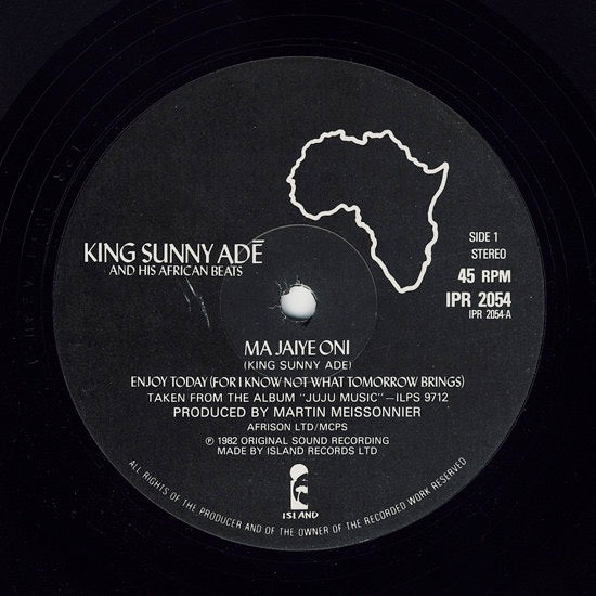 Image of Back Cover of 12" - VG/G+ - KING SUNNY ADE & HIS AFRICAN BEATS, Ma Jaiye Oni / The Message (Island; IPR2054, UK 1982, Company Sleeve), ,  - 4446263S