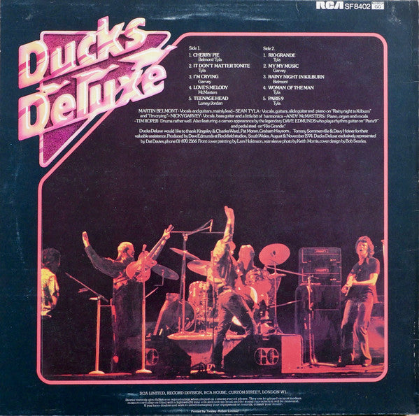 Image of Back Cover of LP - VG+/VG+ - DUCKS DELUXE, Taxi To The Terminal Zone (RCA; SF8402, UK 1975), ,  - 2826220E