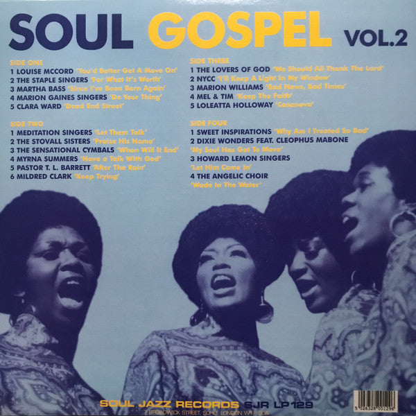 Image of Back Cover of 1544084S: 2xLP - VARIOUS, Soul Gospel Vol. 2 (Soul Jazz; SJR LP129, UK 2006, Picture Sleeve, 2 Inners) Strong G+, several light marks. Heavy edgewear + ringwear.  G+/G+