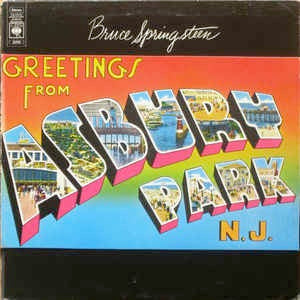 Image of Front Cover of LP - VG/VG - BRUCE SPRINGSTEEN, Greetings From Asbury Park (CBS Orange/Yellow; 65480, UK 1970s Reissue, Postcard Cover), Light marks, edge & ring wear,  - 3546012S