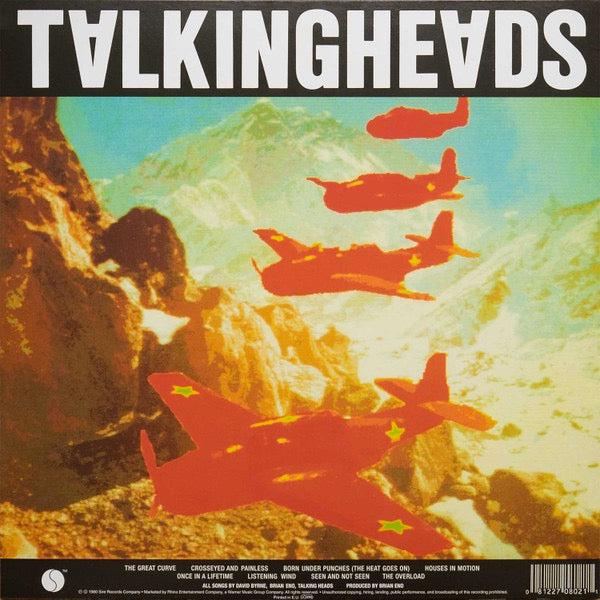 Image of Back Cover of LP - NEW/NEW - TALKING HEADS, Remain In Light (Rhino; 81227080211, UK 2013 Reissue, Inner, 180 Gram Vinyl), , This Brian Eno produced album explores African rhythms, inspired by Fela Kuti, as well as funk and electronic music, creating mesmerising looped grooves. The band made a conscious effort to showcase the ability of the whole group. The record features  Once In A Lifetime ,  Crosseyed And Painless , and  Houses In Motion .  - 6016118C