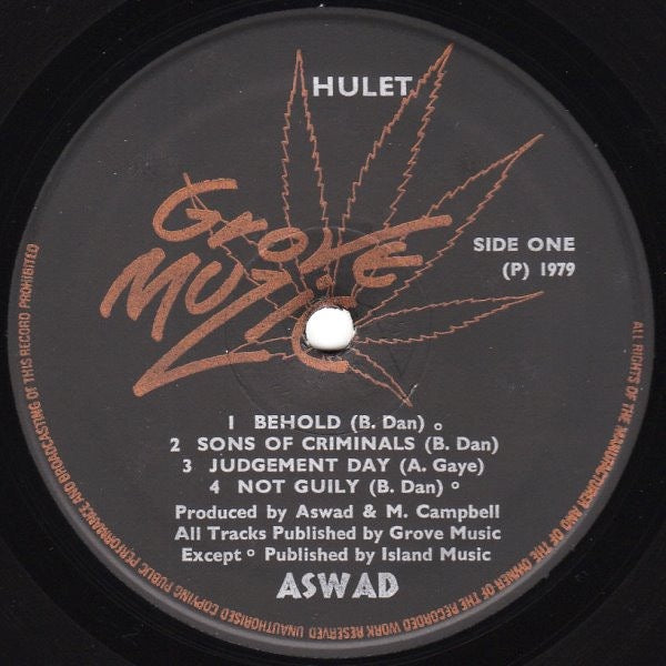 Image of Label Cover of LP - VG/VG - ASWAD, Hulet (Grove Music; GMLP 6, UK 1979, Inner), Edge Wear,  - 4416145C