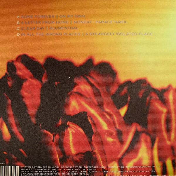 Image of Back Cover of 2xLP - G+/G+ - ULRICH SCHNAUSS, A Strangely Isolated Place (Towerblock; TOWERBLOCK 013, UK 2003), More marks on disc one than two (mostly light). Some edge wear on sleeve; split / damage at top edge,  - 1316300C