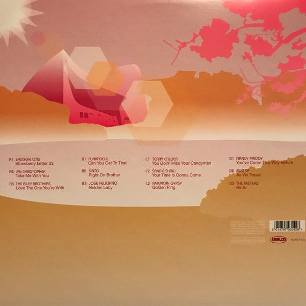 Image of Back Cover of 2xLP - G+/G+ - VARIOUS, As We Travel - Folk Funk Flavours & Ambient Soul (Harmless; HURTLP042, UK 2002, 2 Inners), Light marks and scuffs on discs. Sleeve is marked and frayed on the edges + creasing.,  - 2216494C