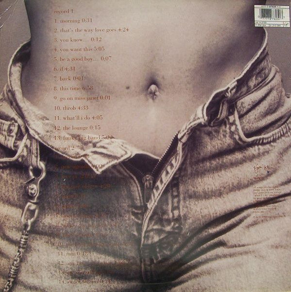 Image of Back Cover of 2xLP - G+/G+ - JANET JACKSON, Janet (Virgin; V 2720, UK 1993, Gatefold), Heavy edge/seam wear. Discs have quite a few light marks but nothing serious.,  - 3316280C