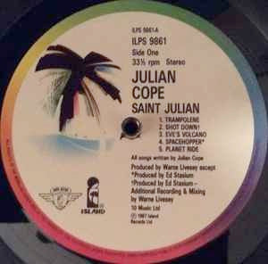 Image of Label Cover of LP - G+/VG - JULIAN COPE, Saint Julian (Island Records; ILPS 9861, UK 1987, Insert), Light marks, sleeve intact but worn.,  - 2415234C