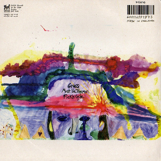 Image of Back Cover of 7" - VG+/VG+ - ANIMAL COLLECTIVE, Grass / Must Be Treeman / Fickle Cycle (Fat Cat; 7FAT19, UK 2005, Picture Sleeve), ,  - 1426273E